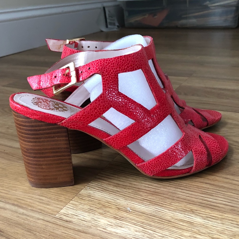 Vince Camuto Red Block Heel Sandal